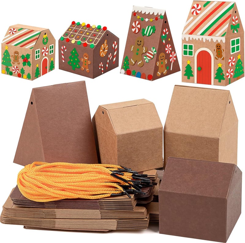 80UncleKimby 50Pcs Christmas Gingerbread House Gift Boxes - Image 1